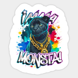 Imma Monsta! PANTHER | Whitee | by Asarteon Sticker